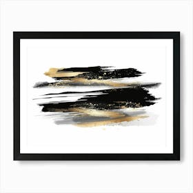 Abstract Black And Gold Painting 90 Art Print