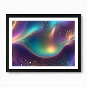 Abstract, Flowing, Image Of Purple, Turquoise, And Golden Tones With A Dreamlike, Otherworldly Feel Art Print