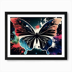 Butterfly With Paint Splashes 5 Art Print