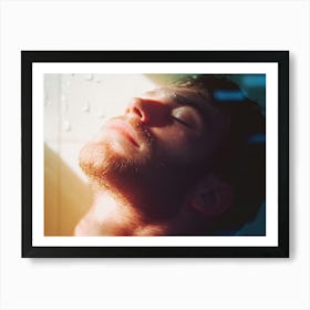 Portrait Of A Man In The Shower Art Print