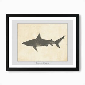 Carpet Shark Silhouette 3 Poster Art Print