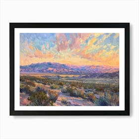 Western Sunset Landscapes Mojave Desert Nevada 4 Art Print