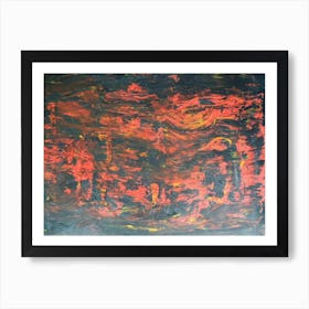 Abstract Painting, Textured Red Color Art Print