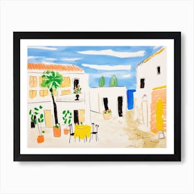 Taranto Italy Cute Watercolour Illustration 2 Art Print