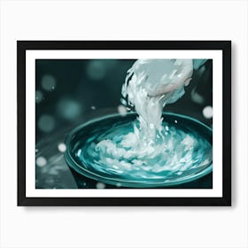 Water Pouring From A Bowl Art Print