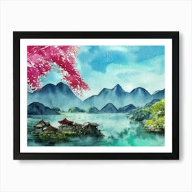 Misty Mountain Retreat Art Print