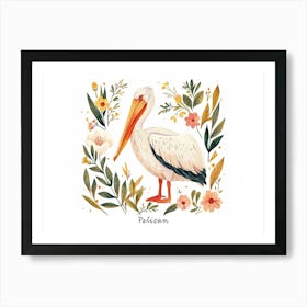 Little Floral Pelican 1 Poster Art Print