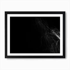 Glowing Abstract Curved Black And White Lines 8 Art Print