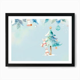 Watercolor Christmas Background Art Print