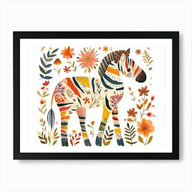 Little Floral Zebra 1 Art Print