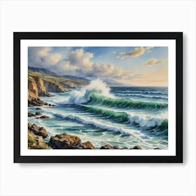 The Roar of the Mighty Ocean California Coast Art Print