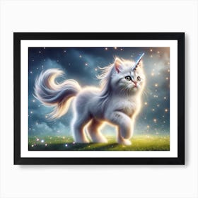 Magical Cute Unicorn Kitty Art Print