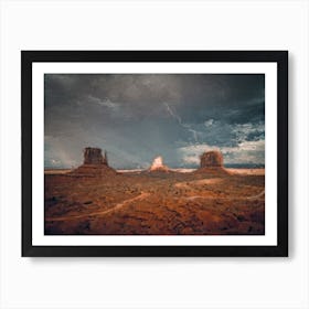 Thunder And Lightning In The Canyons Of Arizona Oil Painting Landscape Art Print