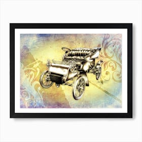 A Nice Old Automobile Art Illustration In A Painting Style 07 Art Print