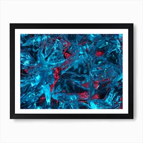 Blue And Red Ice Cubes Art Print