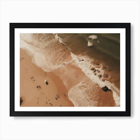 Aerial View Of A Beach In Warm Tones 1 Art Print