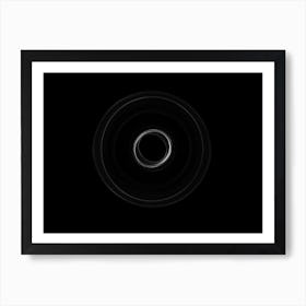 Glowing Abstract Curved Black And White Lines 9 Art Print