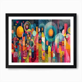 Colorful Chronicles: Abstract Narratives of History and Resilience. Abstract Painting 12 Art Print