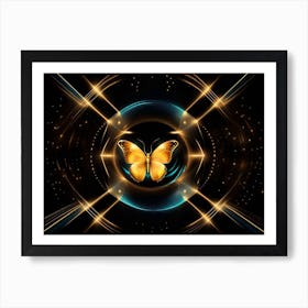 Golden Butterfly 24 Art Print