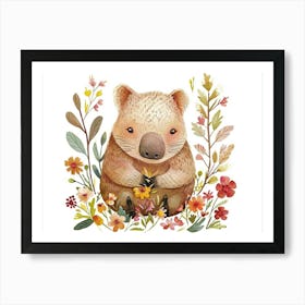 Little Floral Wombat 3 Art Print