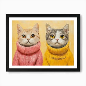 Cats In Sweaters 1 Art Print