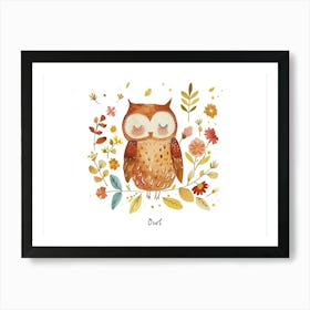 Little Floral Owl 3 Poster Art Print