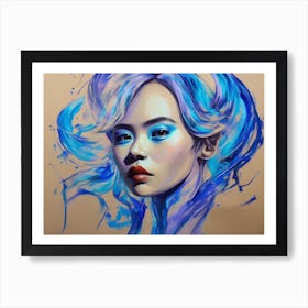 Blue Asian Woman 2 Art Print