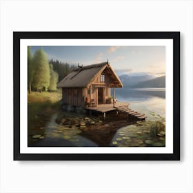 Small Cabin On The Lake Art Print