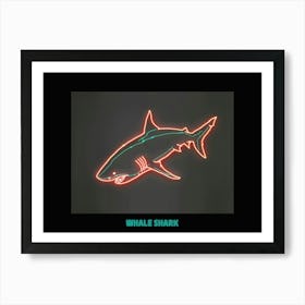 Neon Dark Red Whale Shark 6 Poster Art Print