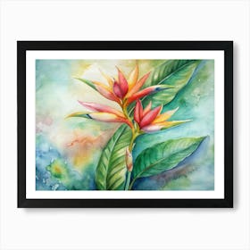 8 Heliconia Rostrata With Cascading Blooms (1) Art Print