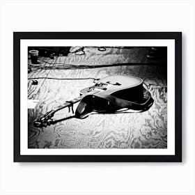 Stage Guitar Bw Art Print