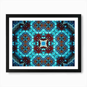 Blue Abstract Pattern From Spots 6 Art Print