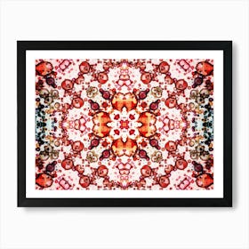 Pattern And Texture Red Flower Watercolor And Alcohol Ink 5 Art Print