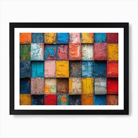 Colorful Chronicles: Abstract Narratives of History and Resilience. Abstract Painting Art Print