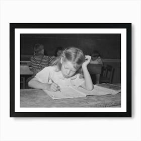 Schoolgirl At The Fsa (Farm Security Administration) Farm Workers Camp, Caldwell, Idaho, Several Family Units Of Art Print