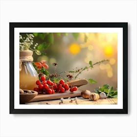 Herbs And Berries Poster