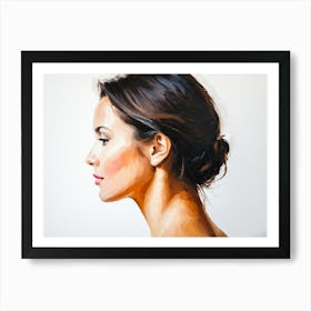 Side Profile Of Beautiful Woman Oil Painting 77 Art Print