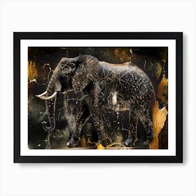 Elephant Art Illustration In A Painting Style 01 Art Print