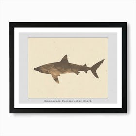 Smallscale Cookiecutter Shark Silhouette 4 Poster Art Print