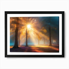 Sunrise In The Forest Canvas Print Art Print