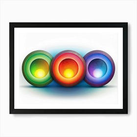 Abstract Colorful Glowing Spheres Art Print