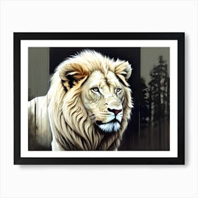 Lion Painting 100 Art Print