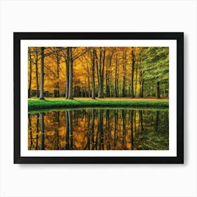 Serene Autumn Reflections 17 Art Print