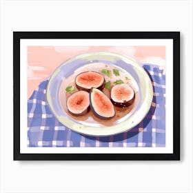 A Plate Of Figs Top View Food Illustration Landscape 4 Art Print