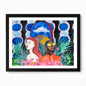 Two Women Colorful Art Print