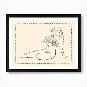 Pretty Lady With Flowers 04 Art Print