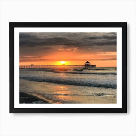 Sunset At The Pier Folly Beach Art Print