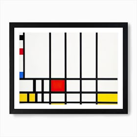 Trafalgar Square Background, Cubism Art, Piet Mondrian Art Print