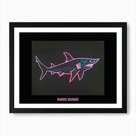 Neon Pink Red Mako Shark Poster 1 Art Print