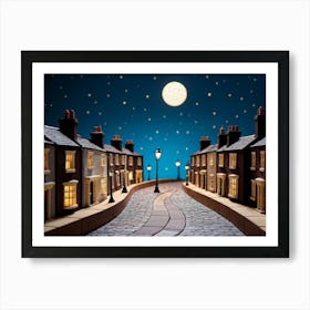 Claymation Depiction Capturing The Whimsy Of A Uk Street Houses Aligned With Eerie Precision Curvin 1 Art Print